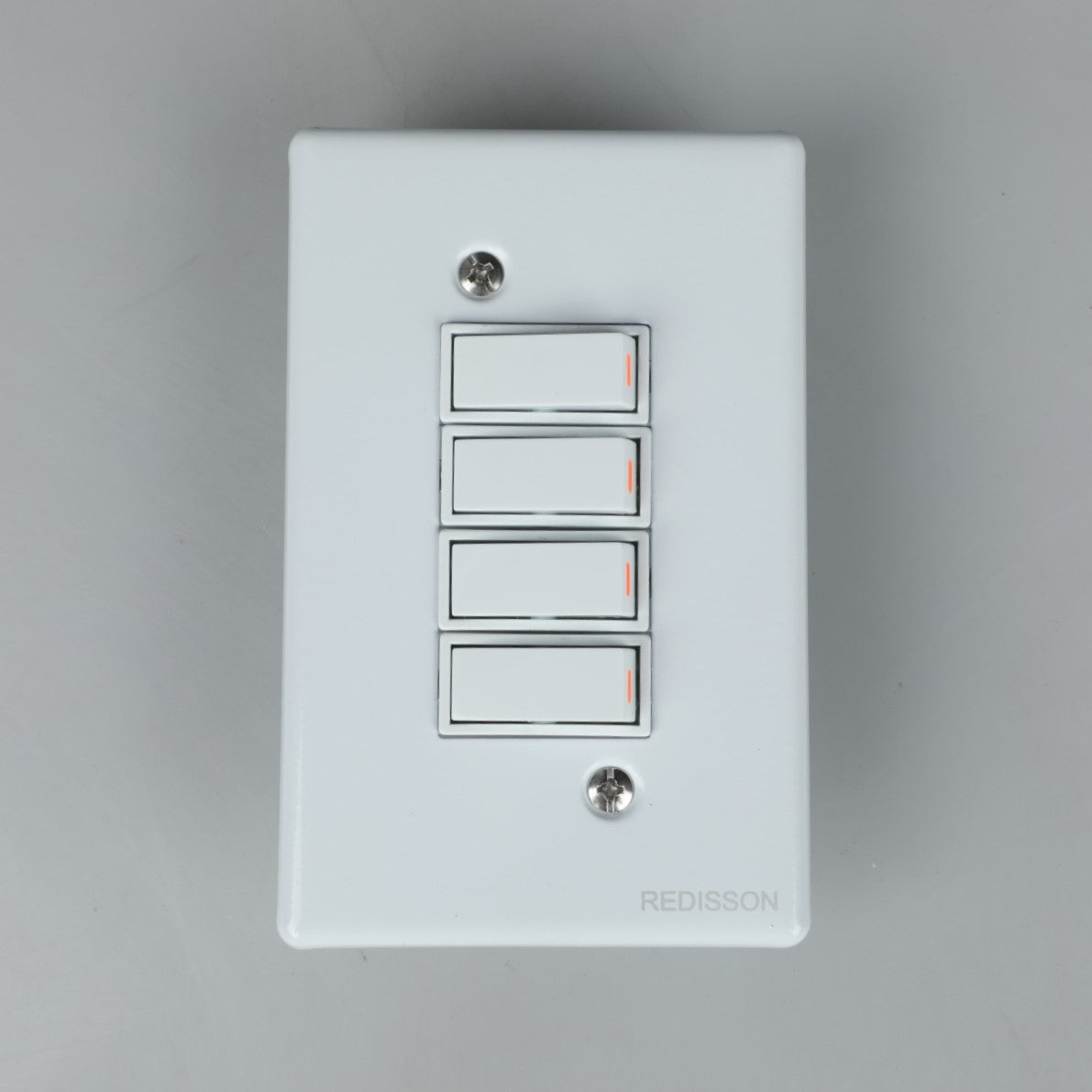 REDISSON Stylish Simplicity Light Switch Plate – Safe, Long Life, and Gloss Finish 4 Lever Wall Switch for Elegant Spaces A-M04(S)