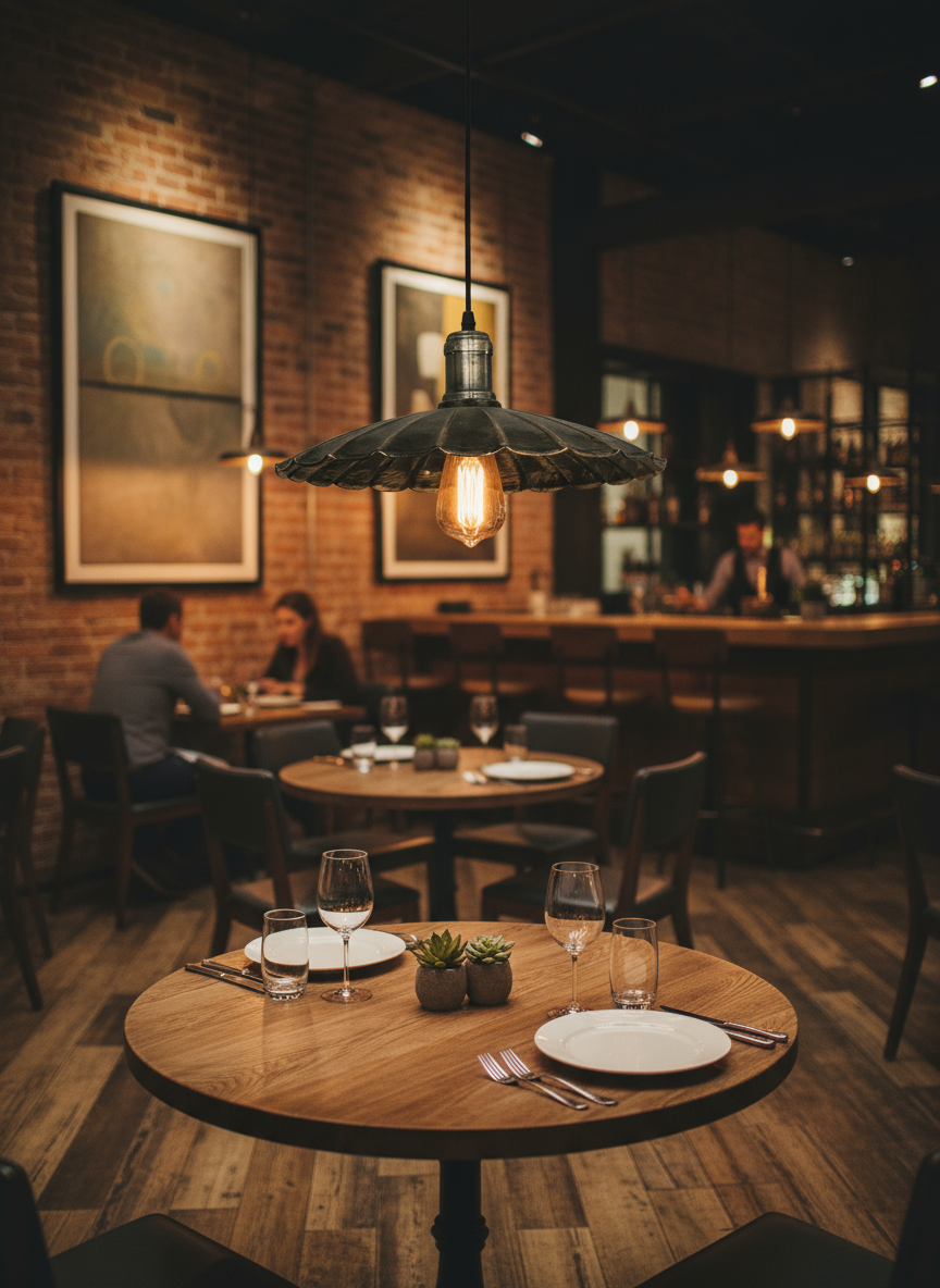 Industrial Brushed Black & Gold Metal Pendant Light – E27 Base