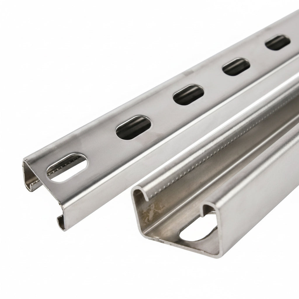 3.5m Slotted Galvanized Solar Mounting Rail 41x41mm P2000