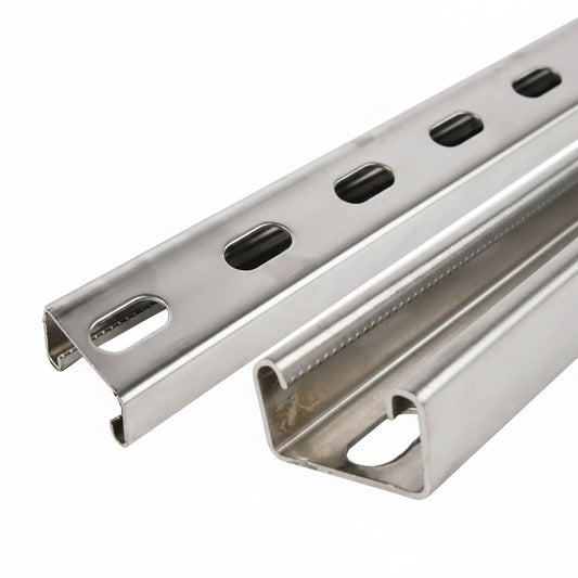 3.5m Slotted Galvanized Solar Mounting Rail 41x41mm P2000