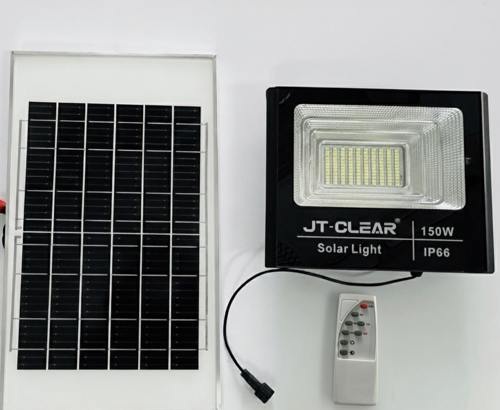 150w JT High Bright Solar Flood Light, Spotlight with Remote Control.