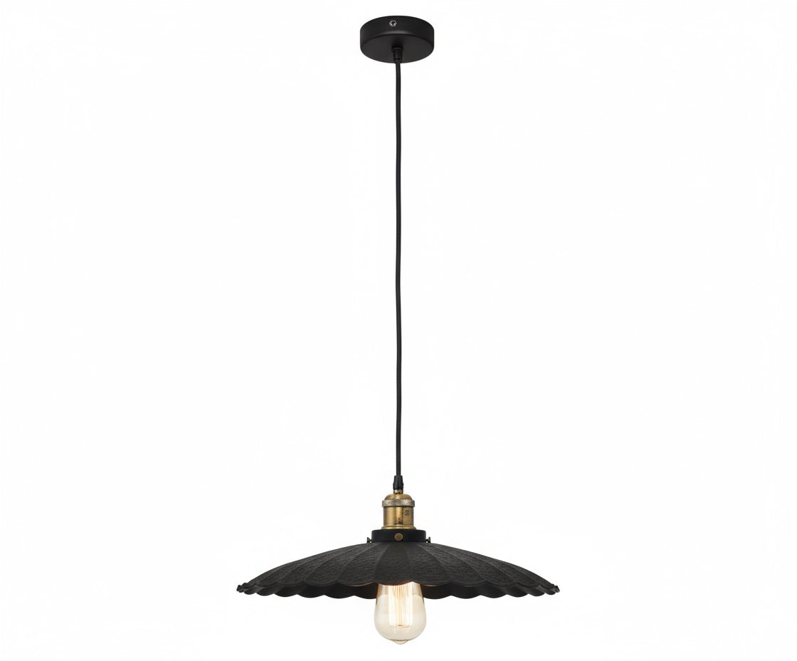 Industrial Black style metal pendant light with an E27 base