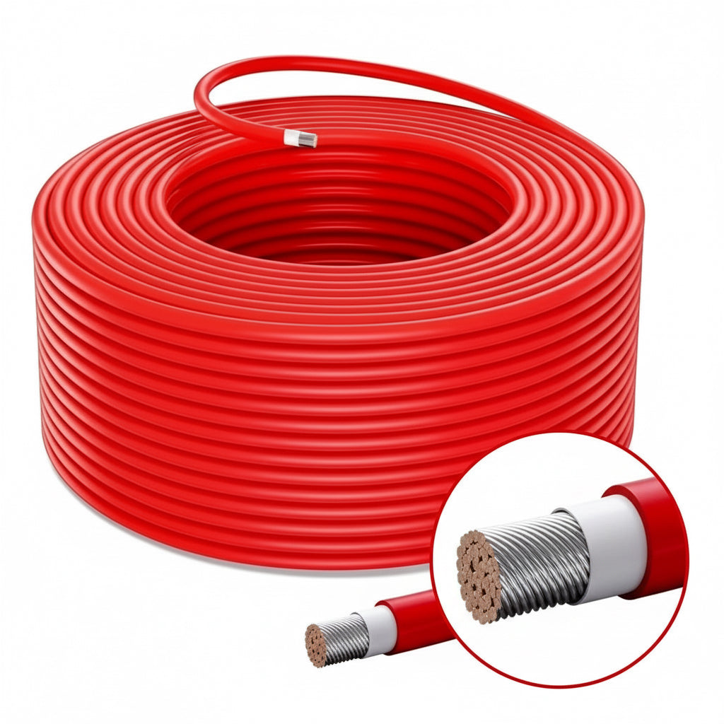 6mm² RED SOLAR CABLE Per 100m Roll