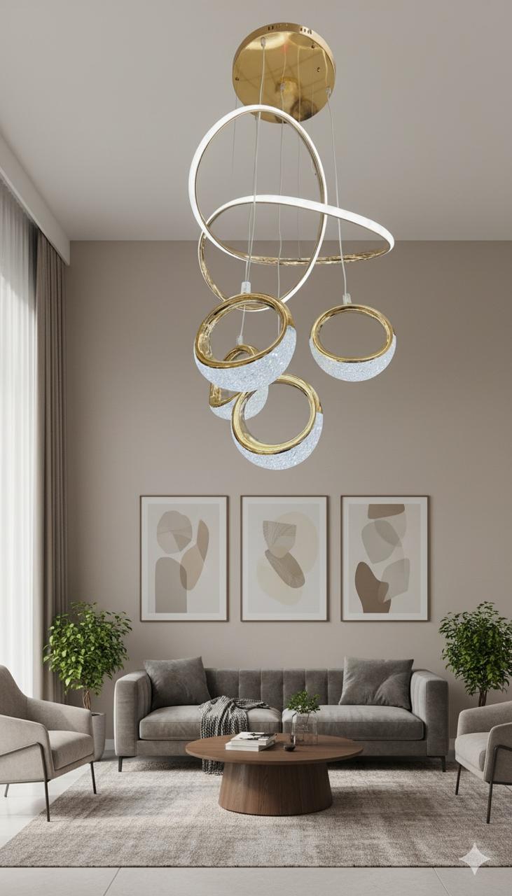 Morden 4 ring 3 color pendant Light 94436-4