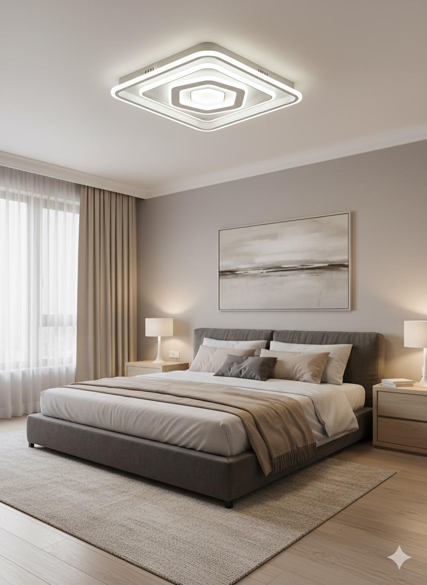 LED Modern Square light , Bedroom Study Living Room Fashion Decoration 3 Color Changing Ceiling Light(warm white ,cool white and day light) BQ-DX065