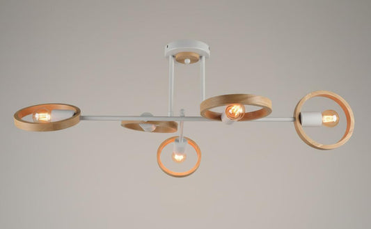 4-Light white Sputnik Semi Mount Ceiling Light E27 8247-4X WH