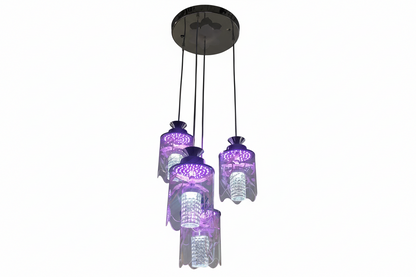 Four-arm colored glass chandelier 9900/3+1