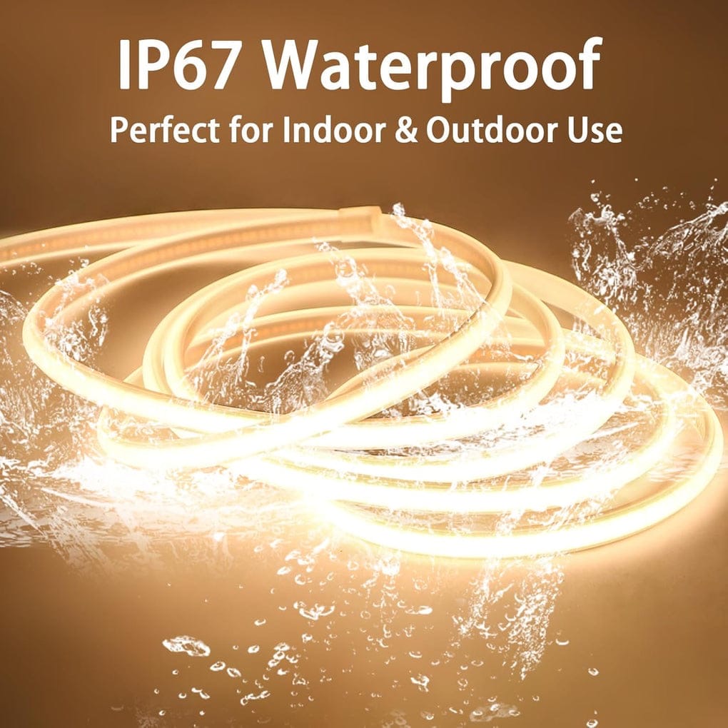 1M-8mm 220v LED COB STRIP LIGHT IP65 (Waterproof) 20W/M / (no transformer required )Color- Warm White-Cool White-Day Light-Blue-Red-Green-Yellow