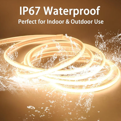 1M-8mm 220v LED COB STRIP LIGHT IP65 (Waterproof) 20W/M / (no transformer required )Color- Warm White-Cool White-Day Light-Blue-Red-Green-Yellow