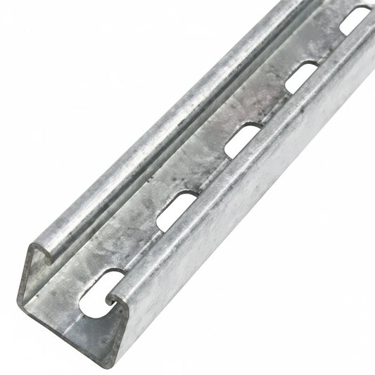 3.5m Slotted Galvanized Solar Mounting Rail 41x41mm P2000