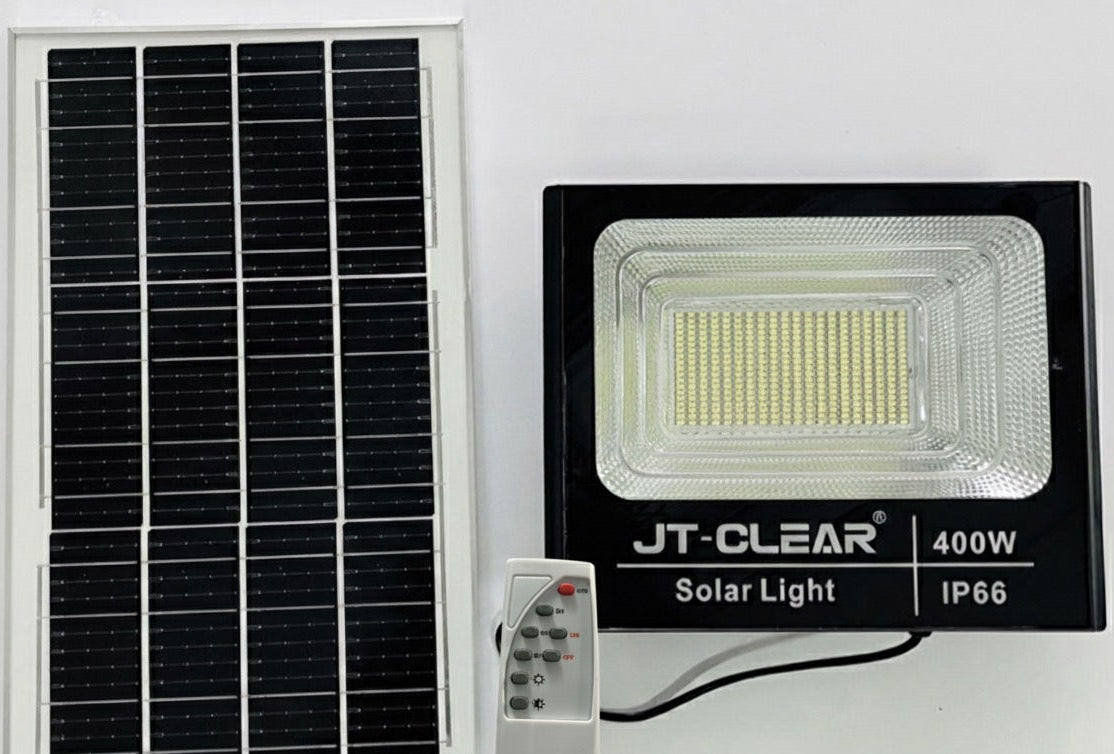 400w JT High Bright Solar Flood Light, Spotlight with Remote Control.