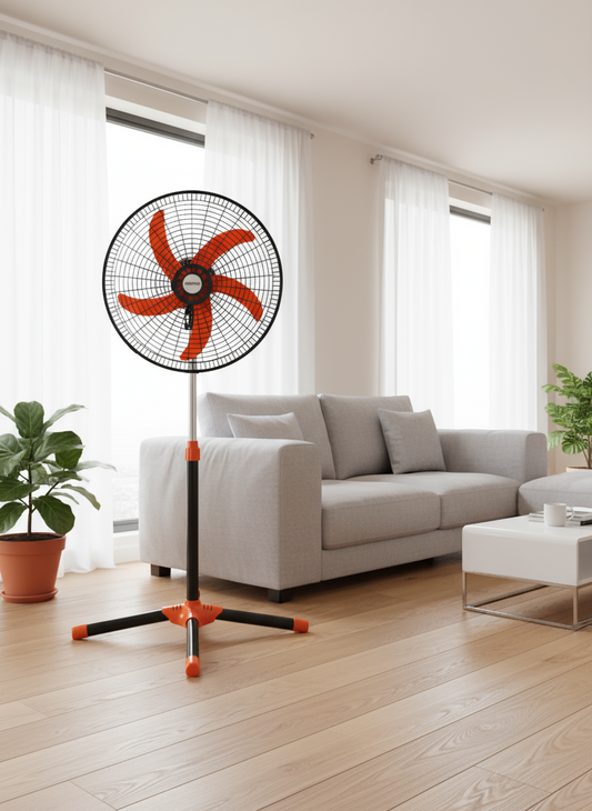 18” ORANGE AND BLACK HOUSEHOLD FAN
