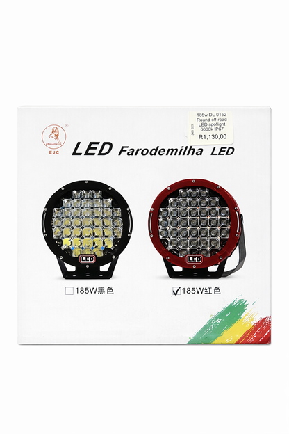 185w Heavy Duty Round LED Work Light – 6000K Off-Road Truck & Tractor Lamp