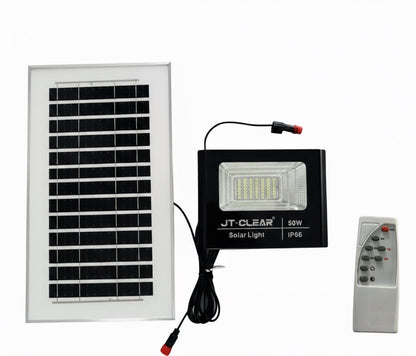 100w JT High Bright Solar Flood Light, Spotlight with Remote Control.