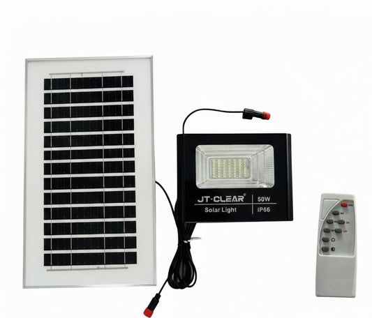 100w JT High Bright Solar Flood Light, Spotlight with Remote Control.