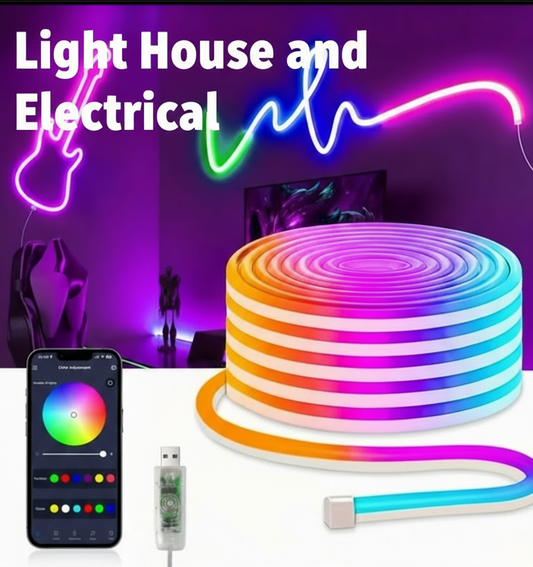 5V USB APP CONTROL SMART LED NEON RGBIC  ROPE LIGHT 10m