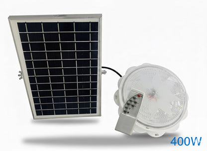 400W indoor LED Solar Powered Ceiling Lamp Remote Control Timing Outdoor Waterproof Solar Ceiling Light with Solar Panel  DX051