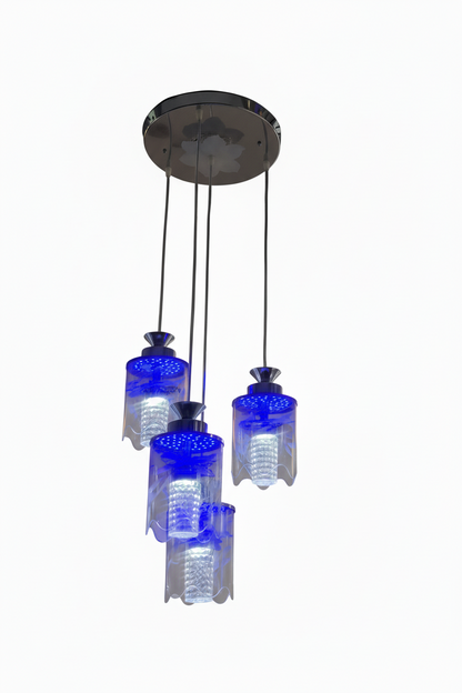 Four-arm colored glass chandelier 9900/3+1