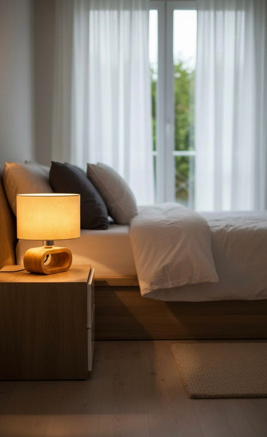 Table Lamp for Bedroom with Fabric Shade for Nightstand BQ-TL3001