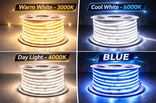 100M-8mm 220v LED COB STRIP LIGHT IP20 20W/M /100M ROLL (no transformer required )Color- Warm White-Cool White-Day Light-Blue-Red-Green