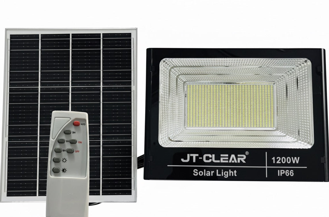 1200w JT High Bright Solar Flood Light, Spotlight with Remote Control.