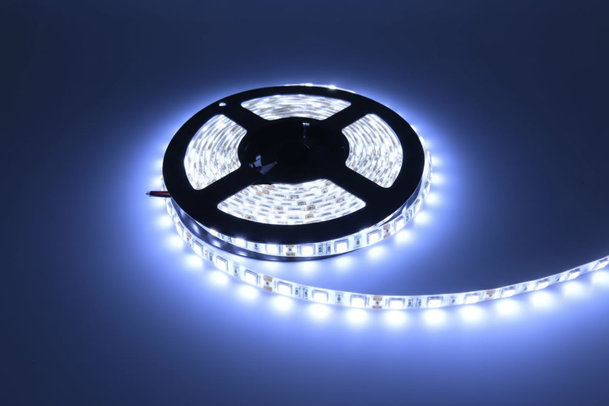12v 8mm 5050 LED STRIP LIGHTS 60LED/M 5M- All Colors.
