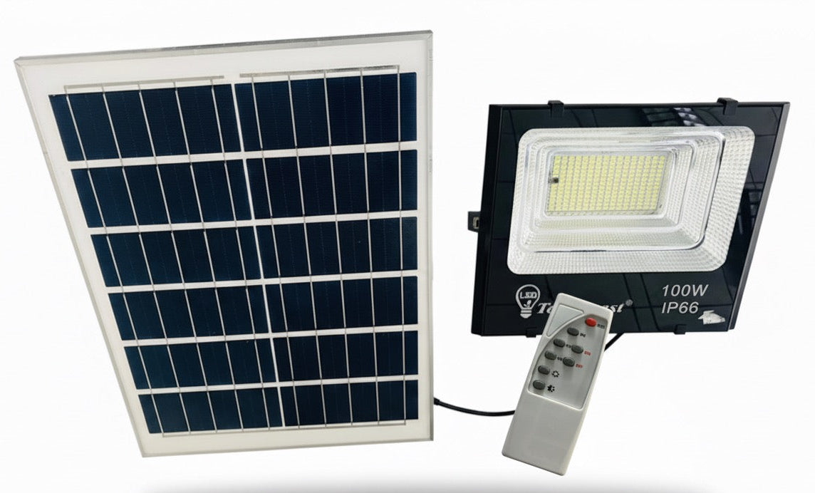 100W Solar Flood Light / Spotlight with Remote Control. TG100W