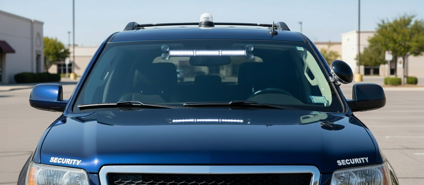 12v-24v Security Car Led White Warning Dashboard Mount Light XP-COB-3