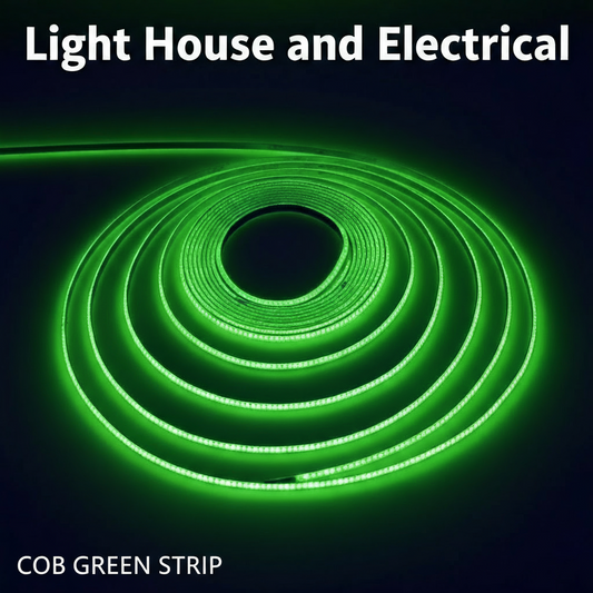 8mm 12VDC GREEN LED COB STRIP LIGHT IP20 10W/M /5M