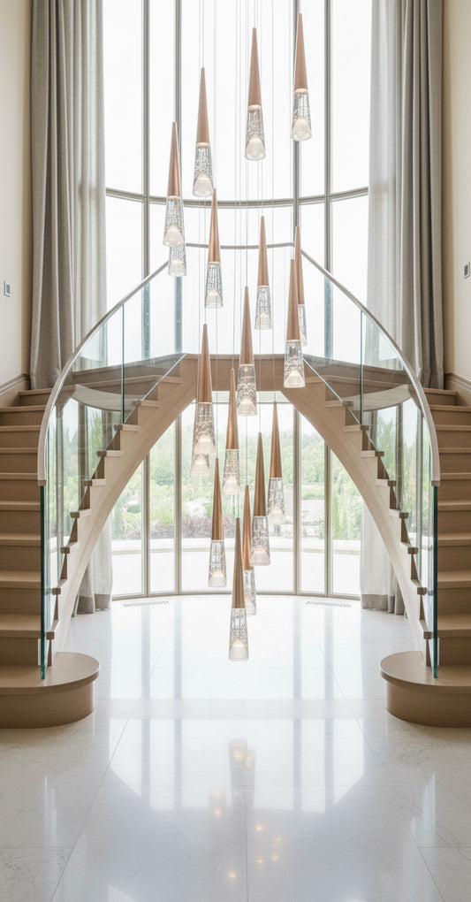 LED MODERN CHANDELIAR 24 WATER GOLD AND CRYSTAL TEAR DROP