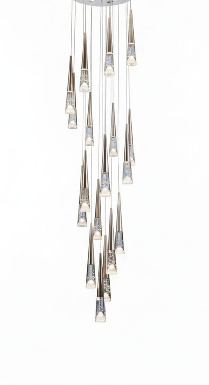 LED MODERN CHANDELIAR 24 WATER GOLD AND CRYSTAL TEAR DROP