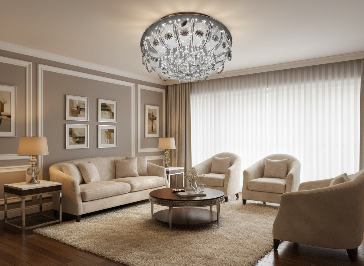 BQ001/600-DIY Glass LED Colour Changing Chandelier with Mp3 (USB) and SD Card slot