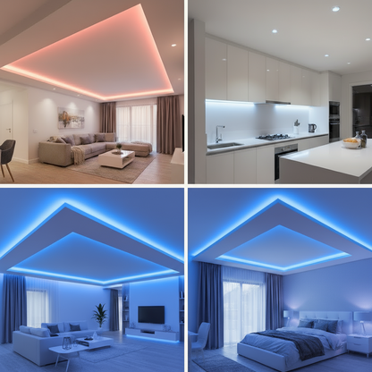 1M-8mm 220v LED COB STRIP LIGHT IP20 20W/M /1M ROLL (no transformer required )Color- Warm White-Cool White-Day Light-Blue