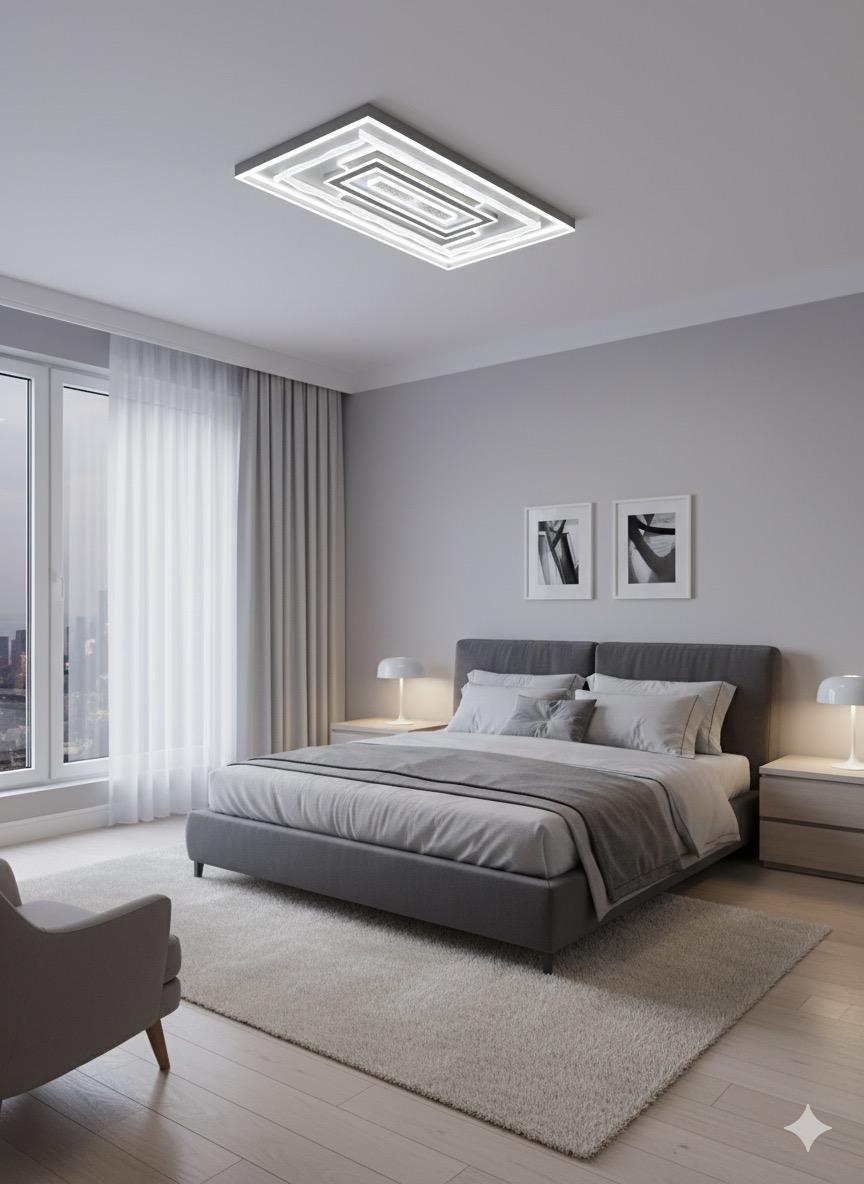 LED Morden Rectangle light , Bedroom Study Living Room Fashion Decoration 3 Color Changing Ceiling Light(warm white ,cool white and day light) HF-A013/1100X720