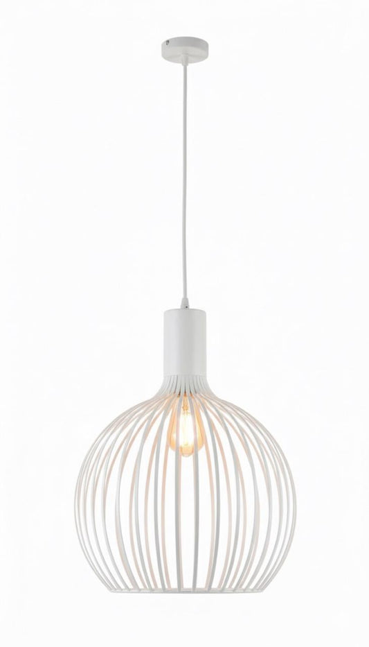 Metal White ball pendant ceiling light fitting M196/380 WH