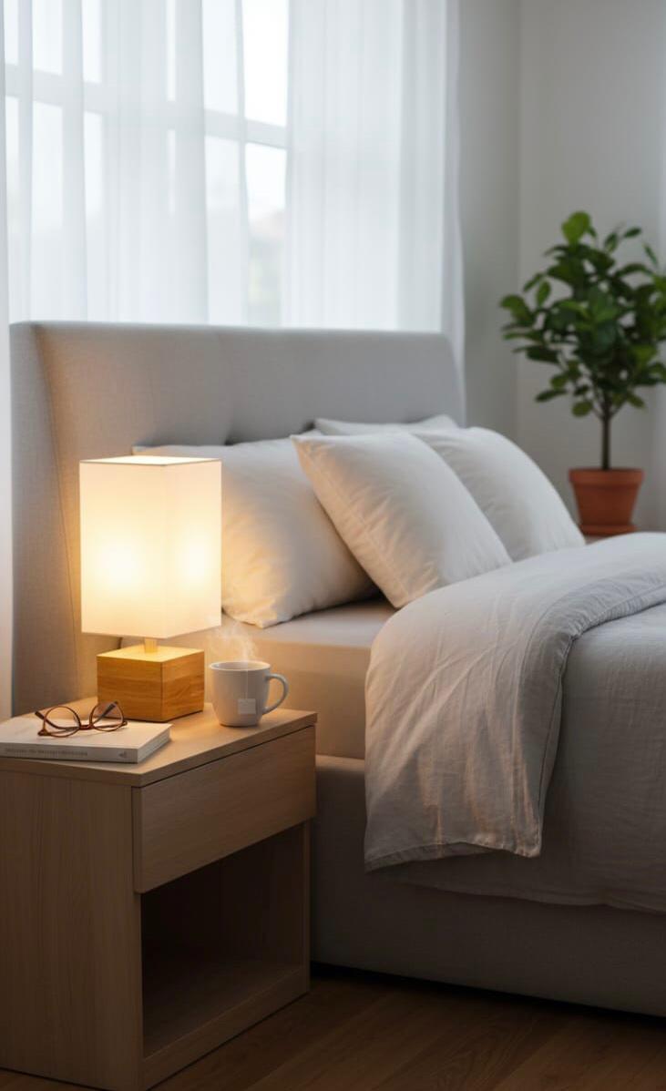 Table Lamp for Bedroom with square  Fabric Shade for Nightstand BQ-TL3019