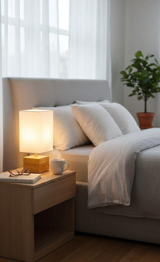 Table Lamp for Bedroom with square  Fabric Shade for Nightstand BQ-TL3019