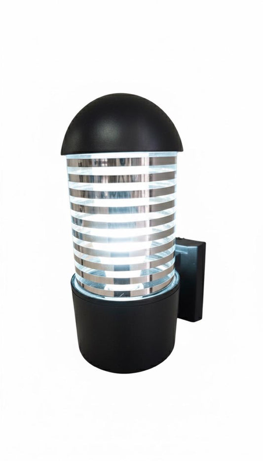 Aluminium Outdoor Round Top Glass Wall Lamp E27 8404/1 SB