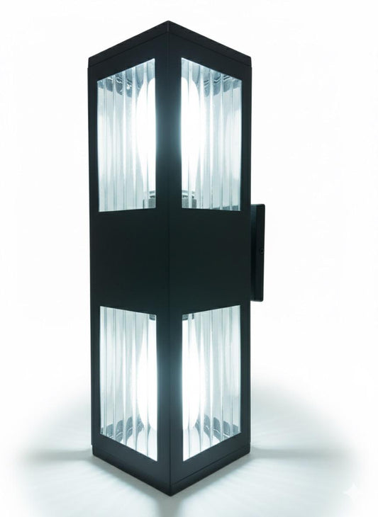 Outdoor Double sided Square Wall Glass Lamp Glass E27 B050