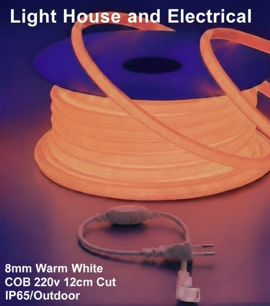 8mm-12cm Cut 220v-IP65/Outdoor Red COB LED Strip light
 100M