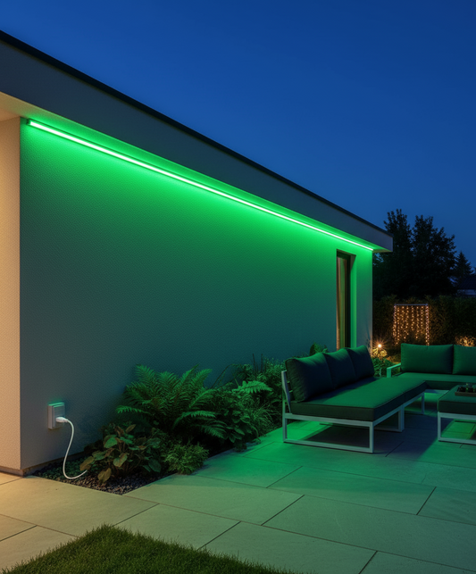 8mm-12cm Cut 220v-IP65/Outdoor Green COB LED Strip light 100M