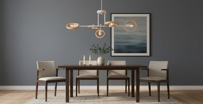 4-Light white Sputnik Semi Mount Ceiling Light E27 8247-4X WH