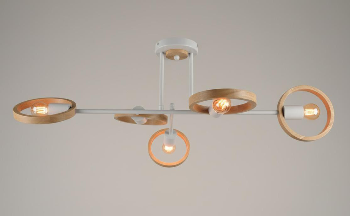 4-Light white Sputnik Semi Mount Ceiling Light E27 8247-4X WH