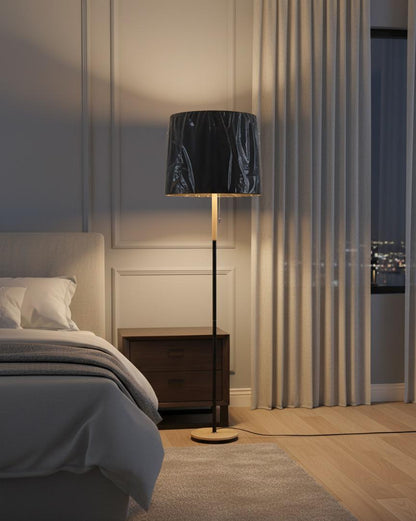 Modern Shelf Floor Standing Black Lamp D003