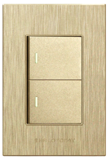 4X2 2 Lever 1 Way Switch Gold Design S11-102/1